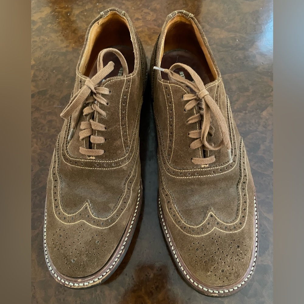 Polo Ralph Lauren Made in England Vintage Lug Sole Snuff‎ Suede Wingtip 9 US 10